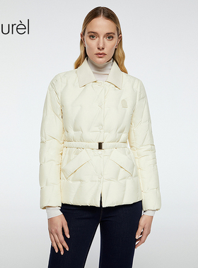 【白鹅绒】Laurel劳芮羊皮衬衫式轻盈收腰羽绒服LWD364L02600