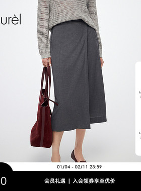 【柔弹呼吸羊毛】 Laurel劳芮新款直身中长半裙LWL363Q01400