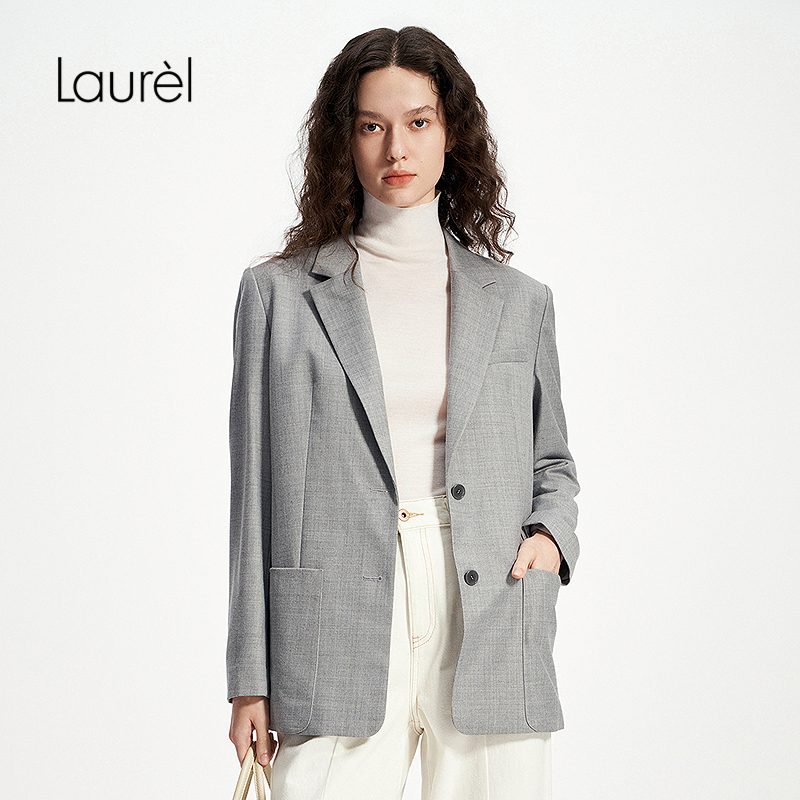 【绵羊毛】Laurel劳芮春秋新款羊毛带排口宽松西装女LWD346T05500