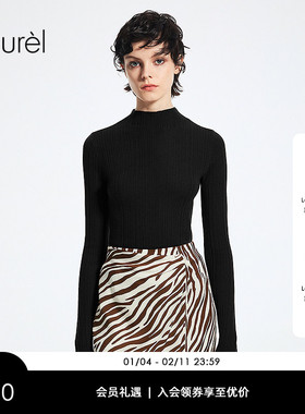 【羊毛羊绒】Laurel劳芮新款半高领打底针织衫LWD365M044DX
