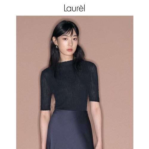 LAUREL杨柳褶皱式打底毛衫