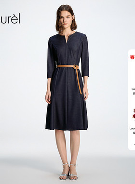 【TR仿牛仔面料】Laurel劳芮26春新款修身收腰连衣裙LWD371Y02600