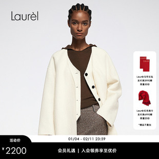 【超细支羊毛羊绒】Laurel劳芮新款连帽针织打底LWL364M05200