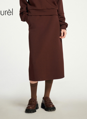 【长绒棉】Laurel劳芮新款可露丽乌梅子色直身半裙女LWL353Q01000
