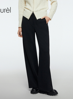 Laurel劳芮25秋新款加绒保暖休闲直筒长裤LWD363K01900