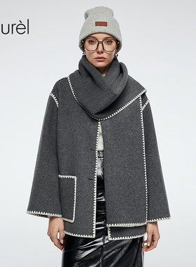 【绵羊毛】Laurel劳芮新款围巾款宽松大衣LWD364D01800
