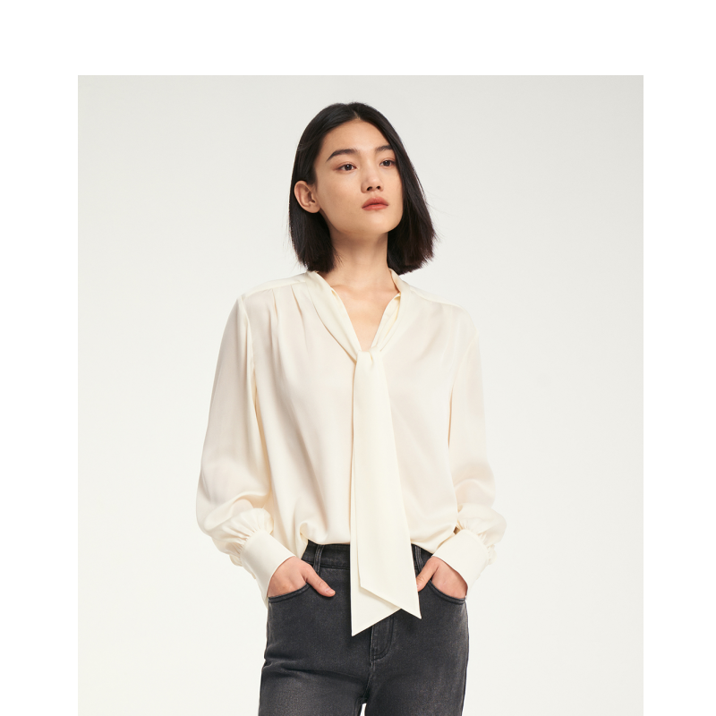 春季桑蚕丝长袖衬衫laurel