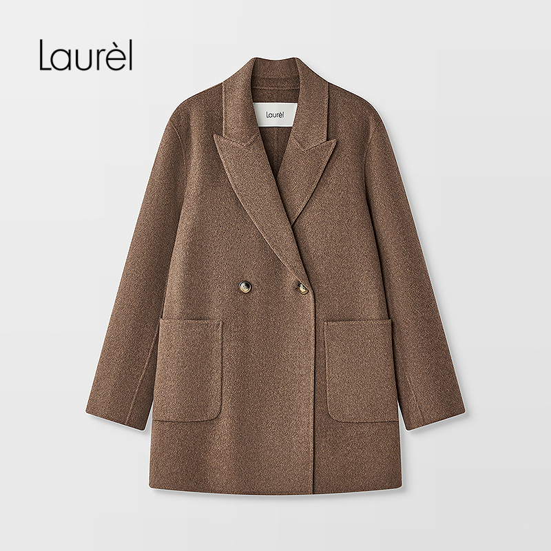 【山羊绒】Laurel劳芮25秋新款西装领中长款宽松大衣LWD366D031DX