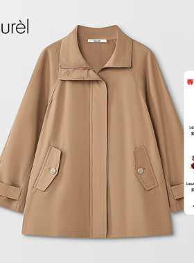 【绵羊毛】Laurel劳芮新款卡其宽松短款风衣外套LWD366F00600