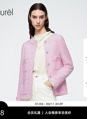 Laurel劳芮新款小香风粗花呢短外套LWD366W00800