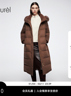 【丝驼绒】Laurel劳芮新款狐狸毛连帽长款羽绒服LWL364L01700