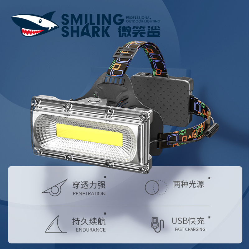 led头灯强光充电灯超亮泛光头戴式安全帽散光矿灯工作户外锂电