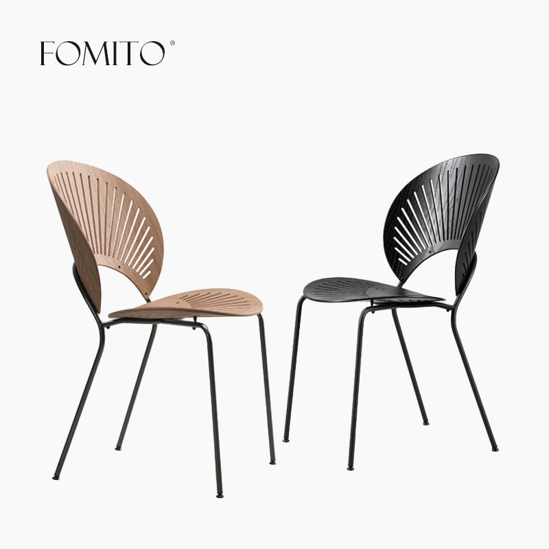 北欧设计师贝壳椅家用太阳椅子扇贝靠背创意餐厅餐椅轻奢现代网红