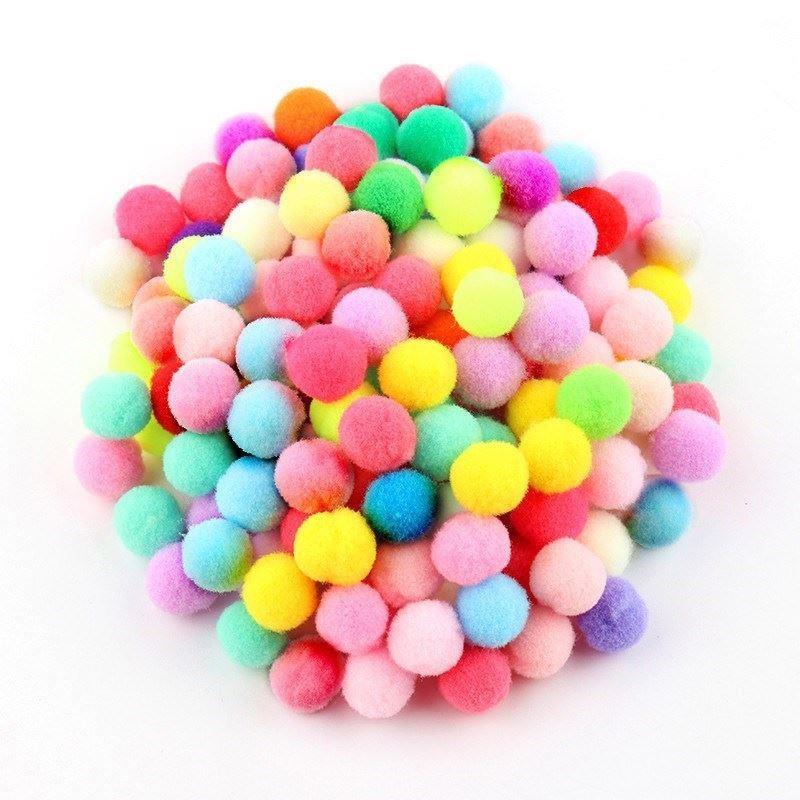 100Pcs 10/15/20/25mm Mini Fluffy Soft Pom Poms NKE24_16Pompo