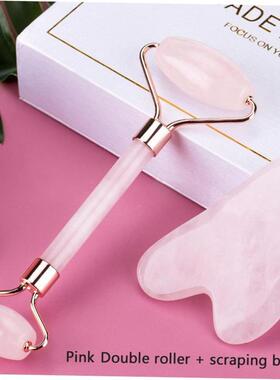 2pcs/set Face Spa Massager Neck Roller Gua Sha Scraper Board
