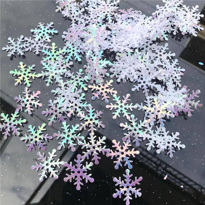 100/200/300Pcs Christmas Ornament Snowflake Xmas Birthday Pa