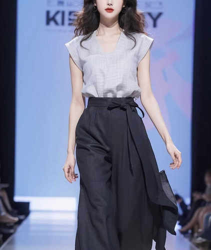 春夏亚麻茶系干练上衣韩都爱阁