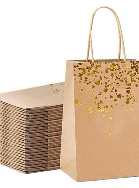 12pcs Kraft Paper Bags Snowman Christmas Gift Bags with Hand