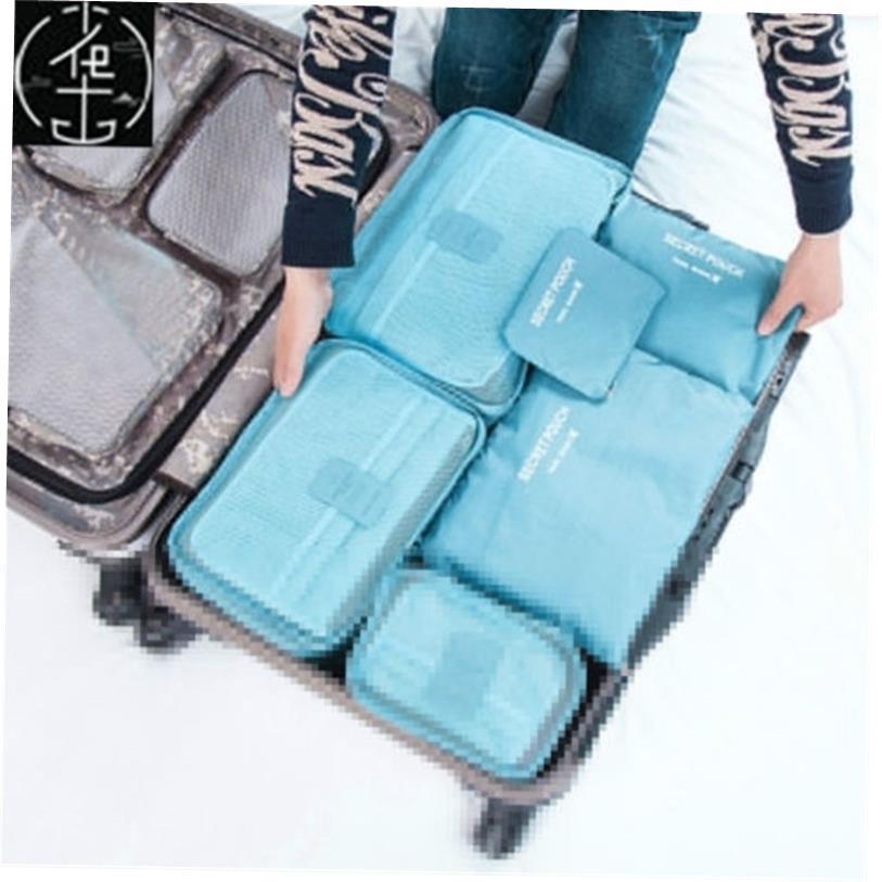 Local stock 6Pcs WaterprPRlyl6Suoof Travel Bags Clothes Lugg