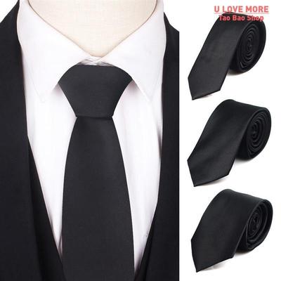 Black Neck Ties For Men Women Casual Suits Solid Tie Gravata