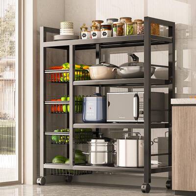 Kitchen storage rack bathroom Shelf Trolley iron shelves