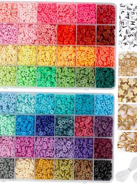 Clay Beads Set Bracelet Necklce Making Bead Letter DIY Kits