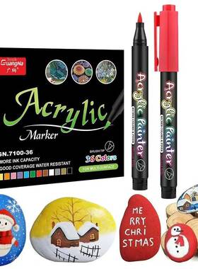 60 Colors Acrylic Paint Pens Brush Marker Pen for Rock Paint