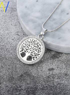 Tree of Life Crystal Necklace Gold Silver Women Jewelry girl