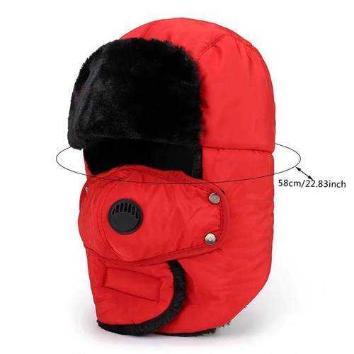 Windproof Warm Hat Winter Warm Bomber Hats Men Women Russian