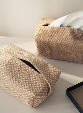 NEW Japanese-Style Jute Tissue Case Napkin Holder for Living