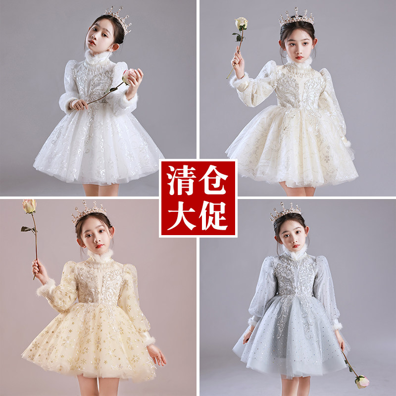 女童秋冬款小女孩钢琴演奏儿童主持人花童蓬蓬公主裙演出服2025