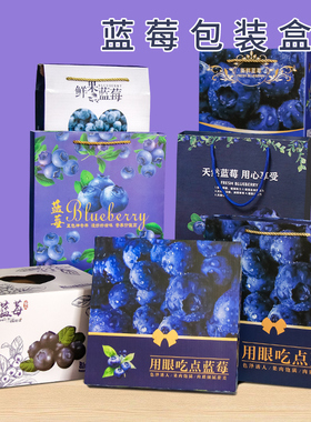 1斤2斤蓝莓礼盒包装盒高档125g带塑料蓝莓空盒包装箱纸箱批发定制