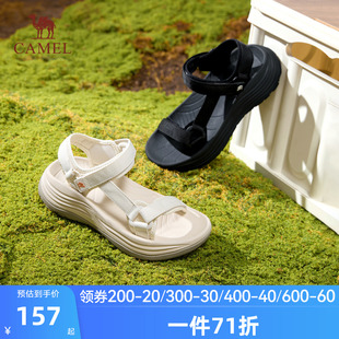 2025春新款 百搭潮流增高沙滩鞋 骆驼女鞋 凉鞋 复古氛围感休闲鞋 夏季