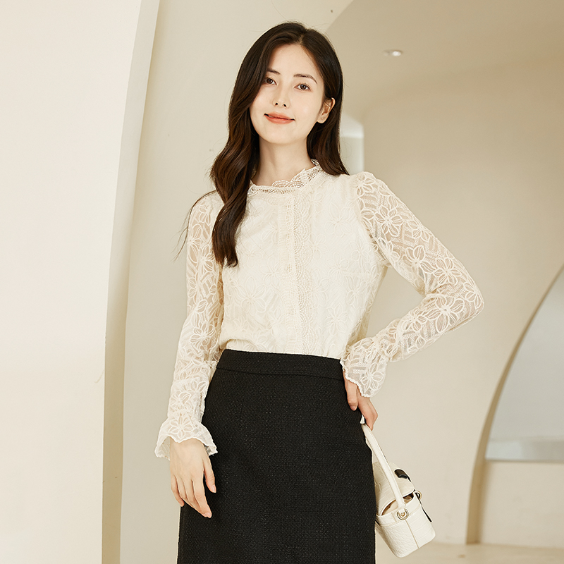 蕾丝鲁思蒂开衫蕾丝衫
