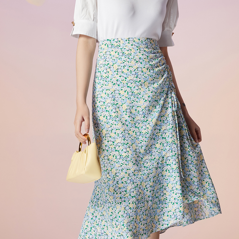 鲁思蒂过膝A字型通勤半身裙