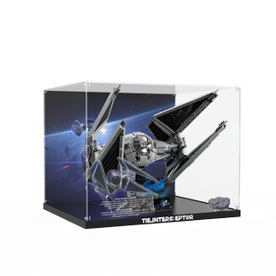 乐一百适用乐高TIE拦截机展示盒75382钛战机积木亚克力防尘罩透明