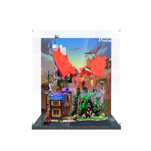 乐一百适用乐高21348龙与地下城红龙的传说展示盒亚克力透明收纳