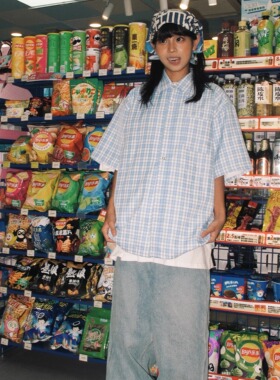 GameOne 21SS 美式短袖格子衬衫old school大码滑板嘻哈街头硬挺