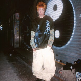 Game One 25FW “太极拳”假两件华夫格拼网眼长袖