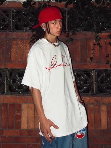 大码美式标语纯色短袖嘻哈重磅