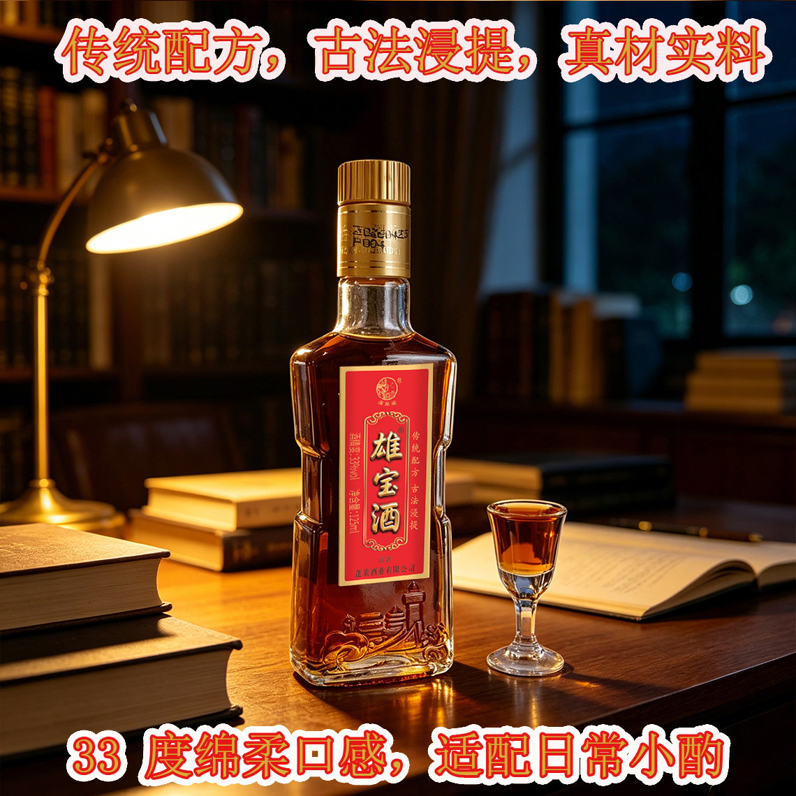 蓬莱阁雄宝酒33度125ml传统配方动植物浸提露酒日常小酌养生小酒