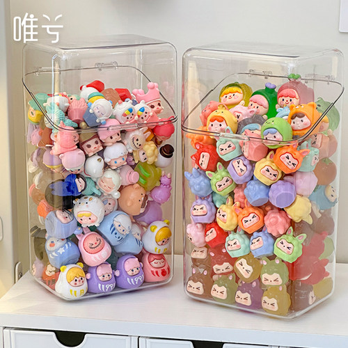 萌粒展示桶盲盒透明收纳桶