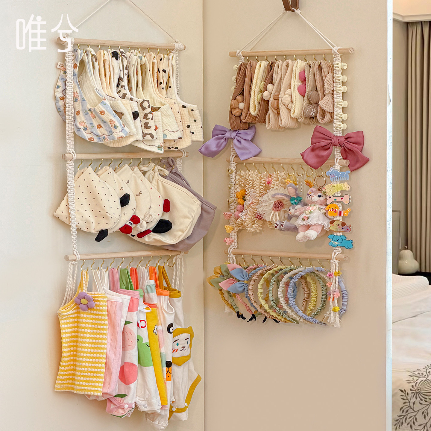 儿童发饰收纳神器门后挂袋