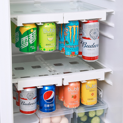 现货速发冰箱饮料收纳盒悬挂式啤酒可乐易拉罐透明厨房整理架分装
