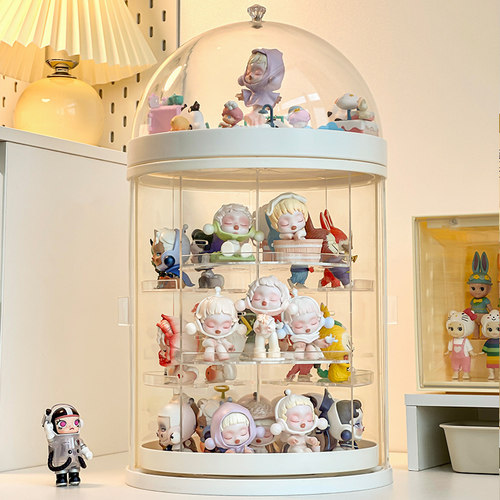 旋转手办展示柜防尘盲盒立牌痛柜