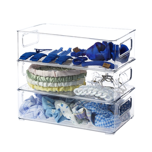 发箍发饰收纳盒发夹头饰头绳发卡子透明收纳筐橡皮筋桌面收纳神器