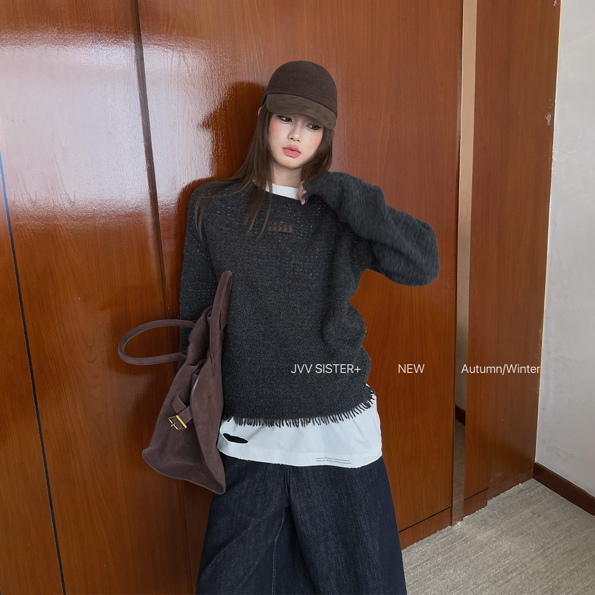 十三行2025年秋冬新款高级感羊毛针织上衣百搭休闲毛衣女