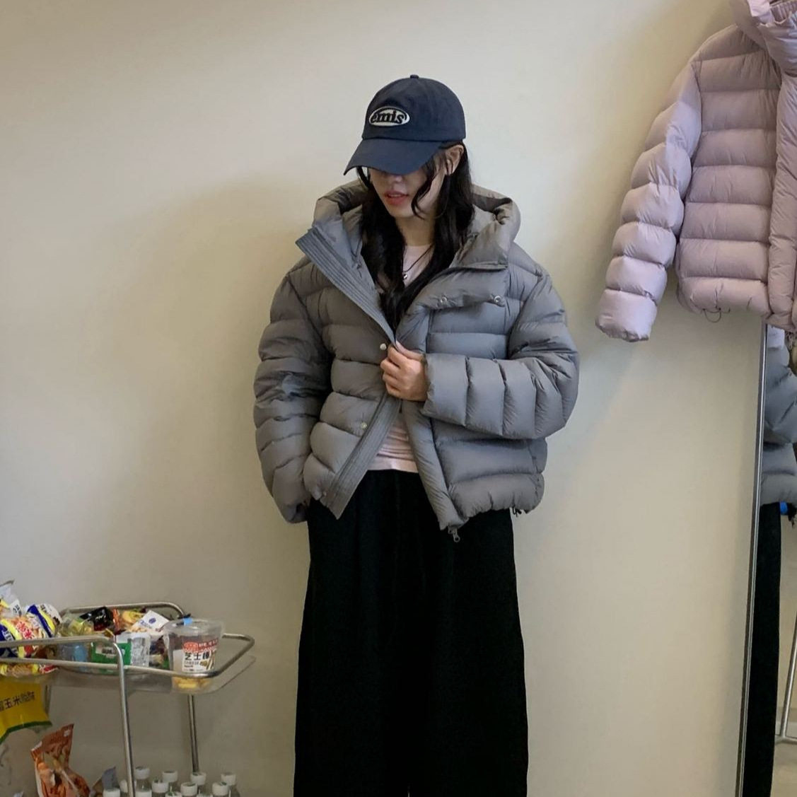 2025平湖霜林泡芙云感90白鸭绒排骨羽绒服女加厚连帽宽松面包服