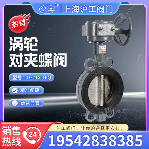 上海沪工阀门球墨铸铁对夹蝶阀