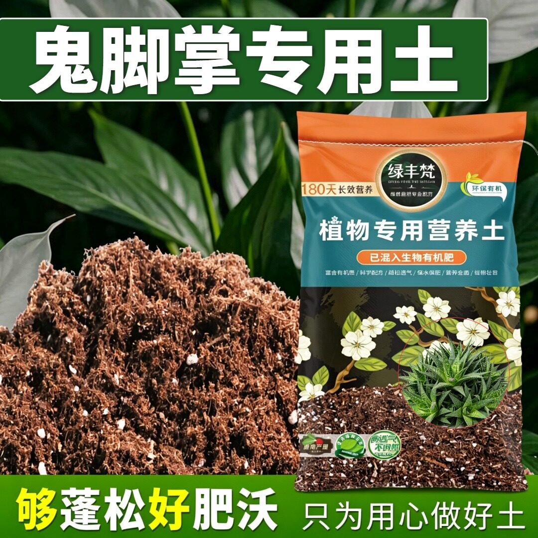 鬼脚掌专用泥炭土疏松多孔嫁接营养土有机质丰富防黄叶大包装观叶
